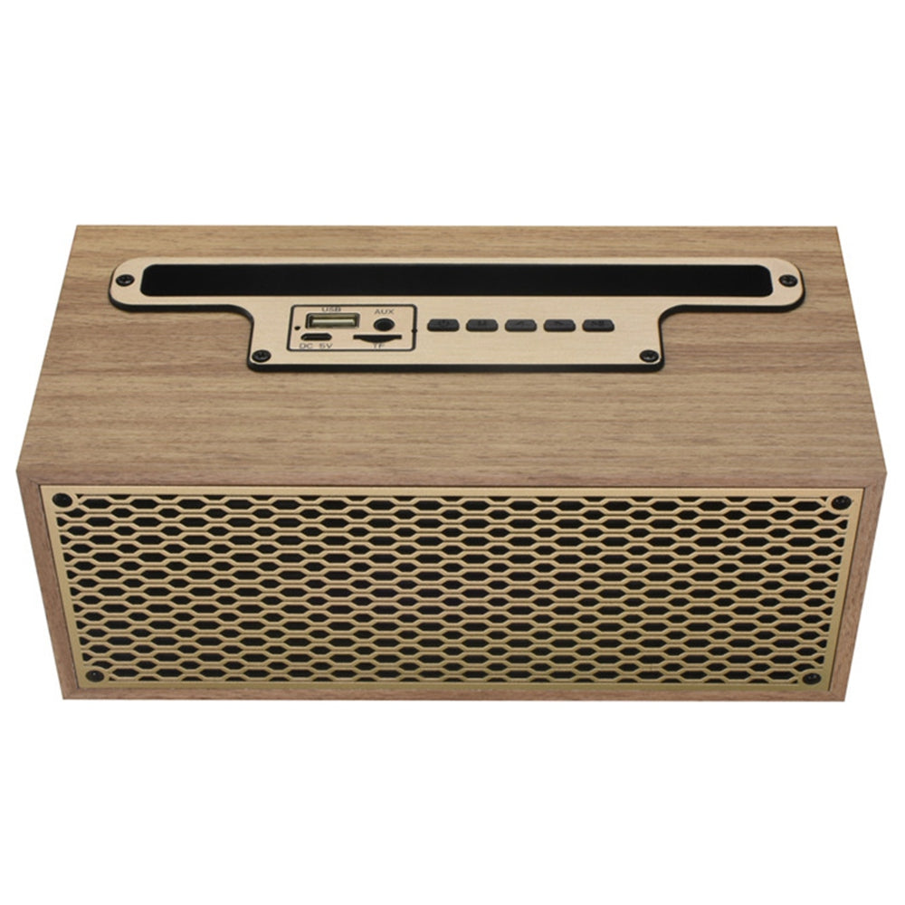 XM-5H Vintage Wooden Appearance Portable Speaker Wireless Bluetooth Connectivity Phone Stand Holder Slot 1200mAh Battery Built In