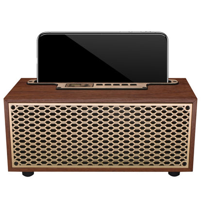 XM-5H Vintage Wooden Appearance Portable Speaker Wireless Bluetooth Connectivity Phone Stand Holder Slot 1200mAh Battery Built In