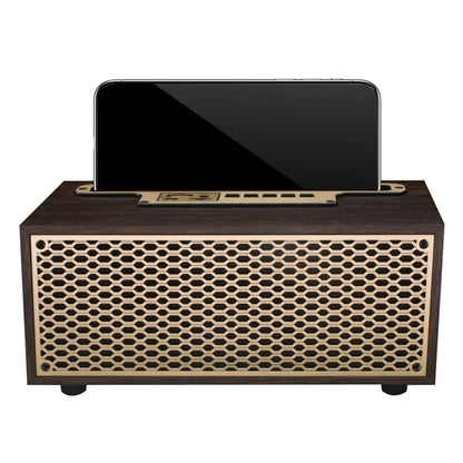 XM-5H Vintage Wooden Appearance Portable Speaker Wireless Bluetooth Connectivity Phone Stand Holder Slot 1200mAh Battery Built In