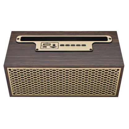 XM-5H Vintage Wooden Appearance Portable Speaker Wireless Bluetooth Connectivity Phone Stand Holder Slot 1200mAh Battery Built In