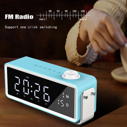 K5 Rechargeable Bluetooth Speaker Music Loudspeaker with LED Digital Alarm Clock Support TF Card / FM Radio (CE Certificated)
