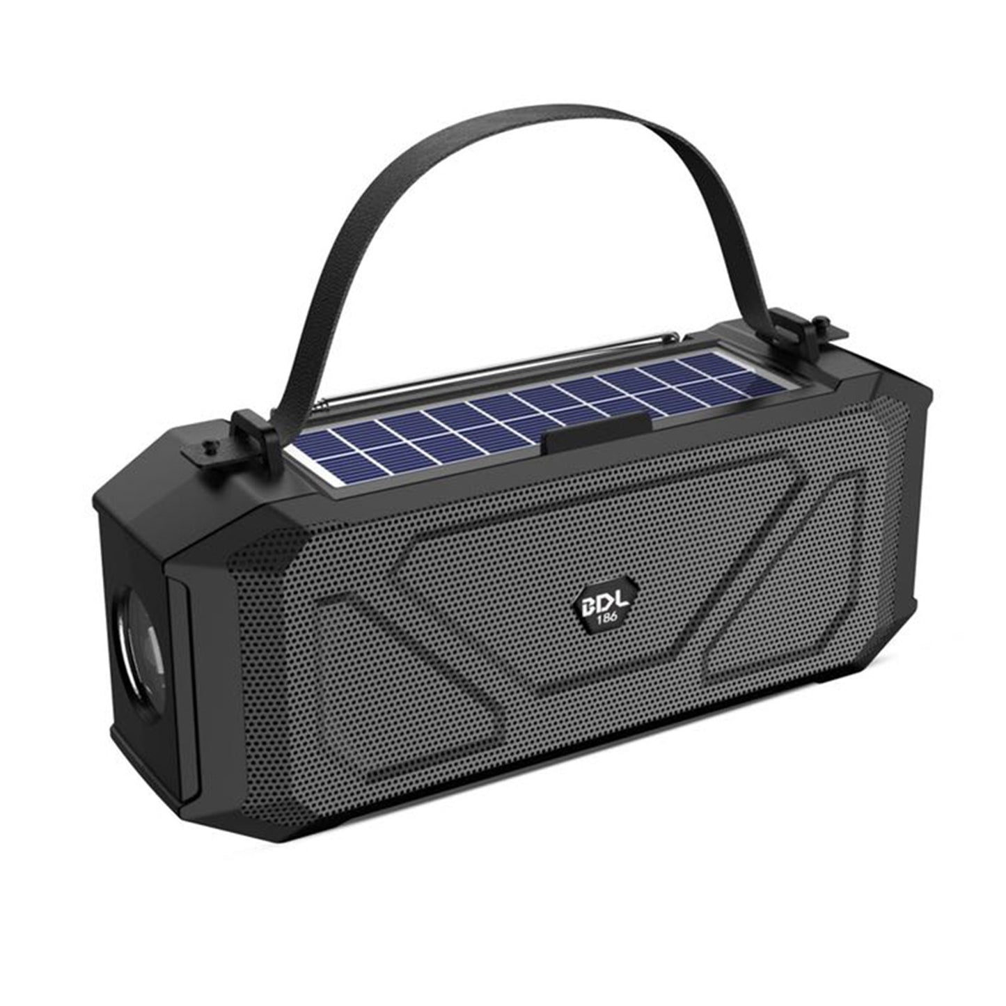 BDL-186 Portable Outdoor Sport Fitness Solar Rechargeable Bluetooth Speaker LED Flashlight Wireless Music Subwoofer