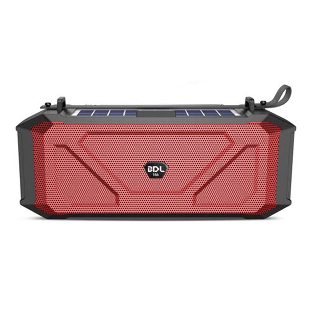 BDL-186 Portable Outdoor Sport Fitness Solar Rechargeable Bluetooth Speaker LED Flashlight Wireless Music Subwoofer