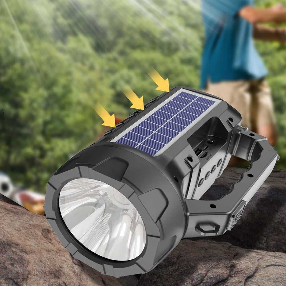 BDL-235 Portable Outdoor Solar Rechargeable Bluetooth Speaker LED Flashlight FM Radio Wireless Music Subwoofer Support TF / U-disk / AUX