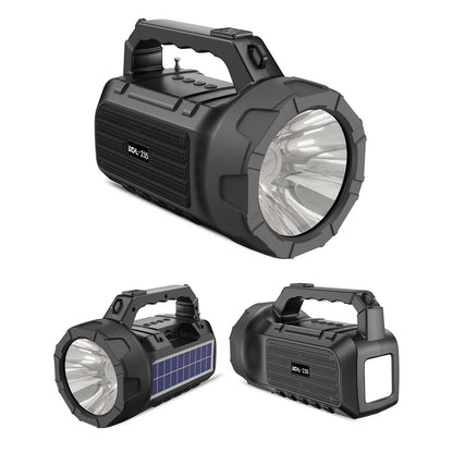 BDL-235 Portable Outdoor Solar Rechargeable Bluetooth Speaker LED Flashlight FM Radio Wireless Music Subwoofer Support TF / U-disk / AUX