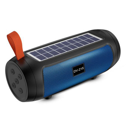 DV-215 Portable Outdoor Solar Rechargeable Bluetooth Speaker LED Flashlight FM Radio Wireless Music Subwoofer Support TF / U-disk