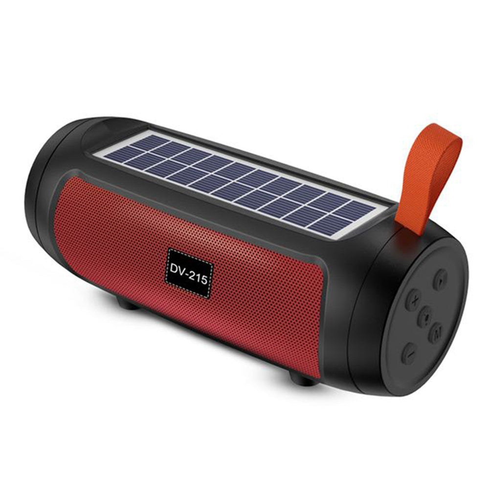DV-215 Portable Outdoor Solar Rechargeable Bluetooth Speaker LED Flashlight FM Radio Wireless Music Subwoofer Support TF / U-disk