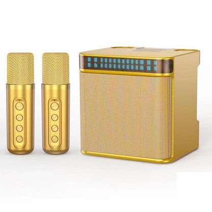 YS223 K Song Bluetooth Soundbox Speaker Dual Wireless Microphone Set Family Party Singing Song Subwoofer with Light Effect