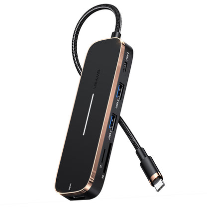 USAMS US-SJ575 USB C Hub to HD Video Ouput+2xUSB 3.0+100W PD Charger+2 Memory Card Slots for Type-C Laptops