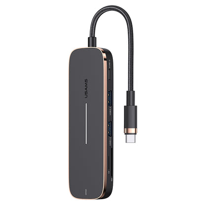USAMS US-SJ575 USB C Hub to HD Video Ouput+2xUSB 3.0+100W PD Charger+2 Memory Card Slots for Type-C Laptops