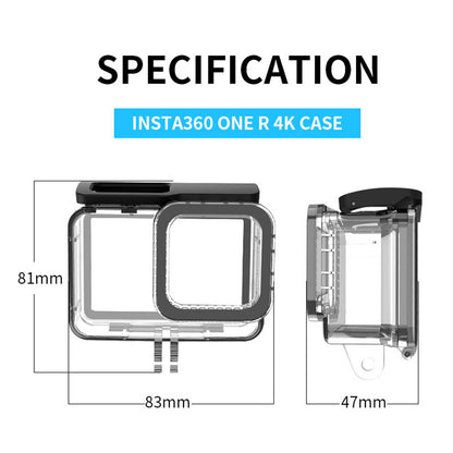 40m Diving Waterproof Case High Transparent Housing Cover Shell for Insta360 ONE R 4K Action Camera