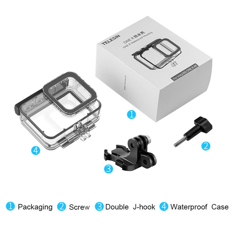 40m Diving Waterproof Case High Transparent Housing Cover Shell for Insta360 ONE R 4K Action Camera