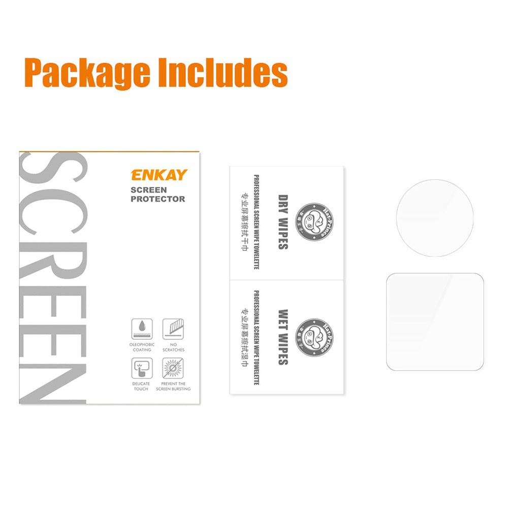 ENKAY HAT PRINCE Screen Protector for DJI Action 2, Clear 9H High-Alumina-Silicon Tempered Glass Screen Protector + Lens Protector