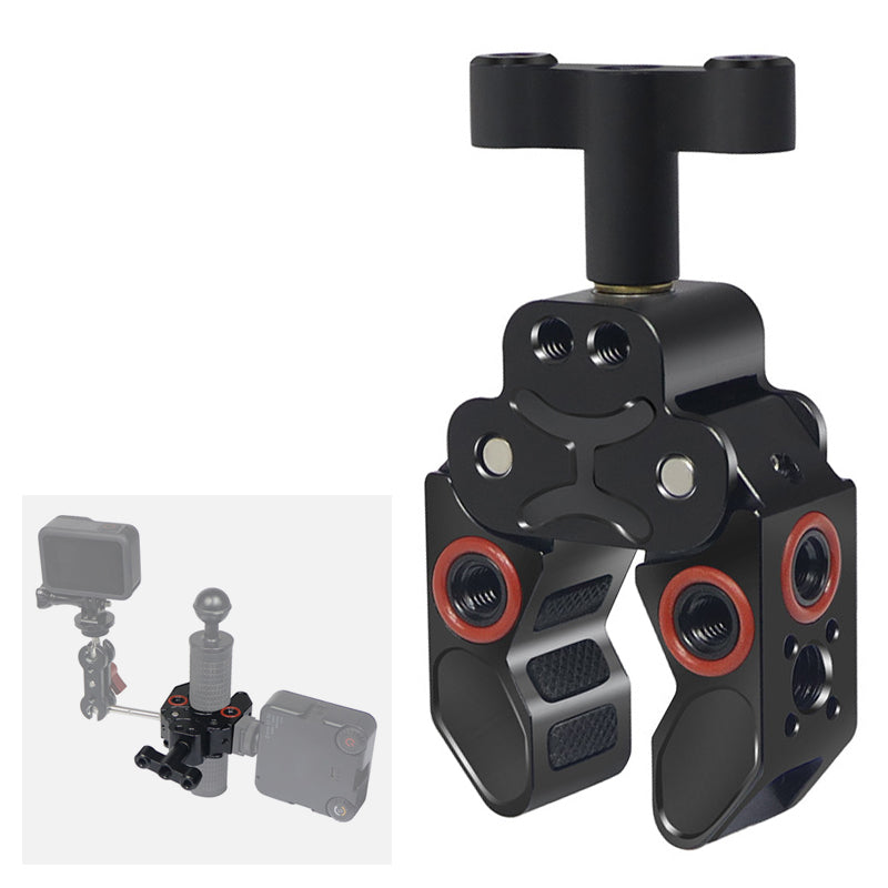 FEICHAO KF44097 Anti-slip Camera Clamp Mount Gimbal Magic Arm Crab Claw with 1/4" and 3/8" Adapter for DSLR/LED Lights