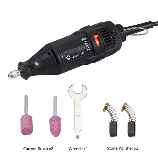 130W 220V Mini Electric Drill Set Power Tools Polishing Machine Variable Speed Engraving Pen with Accessories, EU Plug