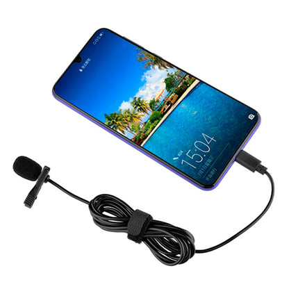 YELANGU MY2-C Clip-on Lapel Mic Mini Recording Microphone for Android Type-C Device (YLG9926B-C)