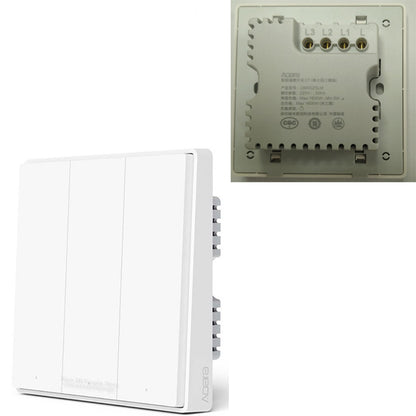 XIAOMIYOU QBKG25LM Aqara Wall Switch D1 3 Key Single Line Fire Wire ZigBee Smart Wireless Key Light Remote Control