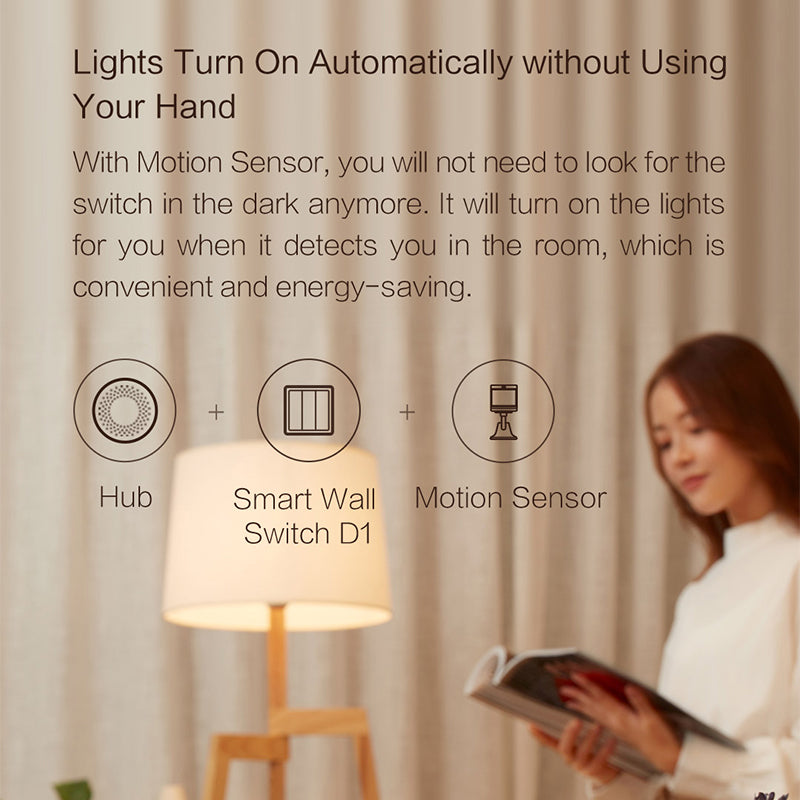 XIAOMIYOU QBKG25LM Aqara Wall Switch D1 3 Key Single Line Fire Wire ZigBee Smart Wireless Key Light Remote Control