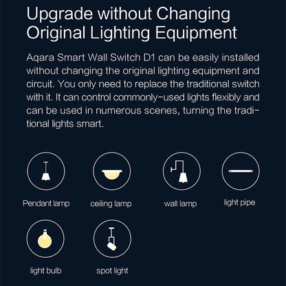XIAOMIYOU QBKG25LM Aqara Wall Switch D1 3 Key Single Line Fire Wire ZigBee Smart Wireless Key Light Remote Control