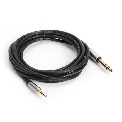 1.8m 3.5mm Male to 6.35mm/6.5mm Male Audio Cord Aux Adapter Cable for Electric Guitar Mixer Amplifier