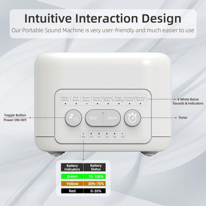 LIELONGREN F0076 Portable White Noise Alarm Clock Multi-functional Mini Alarm Clock for Home Office