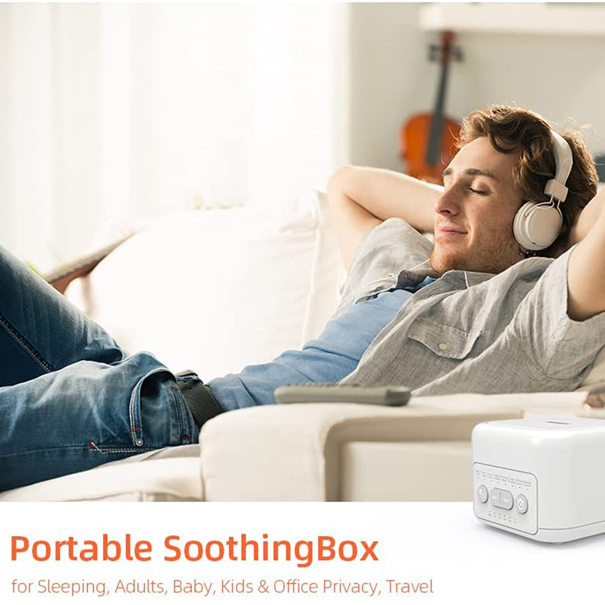 LIELONGREN F0076 Portable White Noise Alarm Clock Multi-functional Mini Alarm Clock for Home Office
