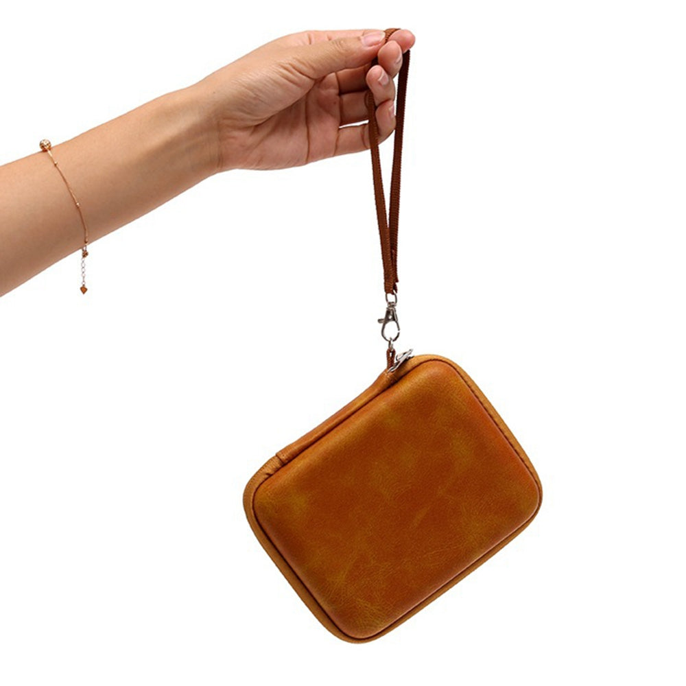 For DJI Action 2 Sports Camera Portable Storage Bag Zipper PU+EVA Shockproof Carrying Case