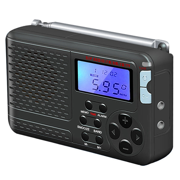 SY-7700 Retro AM/FM/SW/TV Full Band Radio LCD Screen Elderly Short Wave Radio with Alarm Clock Function