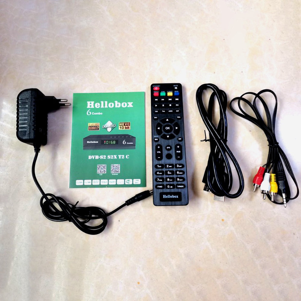 HELLOBOX 6 Combo Set Top Box 1080P Full HD H.265 DVB S2/S2X DVB-T2 DVB-C Satellite Receiver
