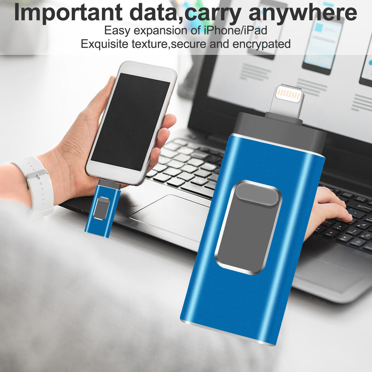 RICHWELL R-01B 256GB USB 3.0 Flash Drive USB Memory Stick External Storage Thumb Drive Photo Stick for iPhone Android PC