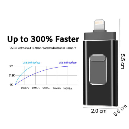 RICHWELL R-01B 256GB USB 3.0 Flash Drive USB Memory Stick External Storage Thumb Drive Photo Stick for iPhone Android PC