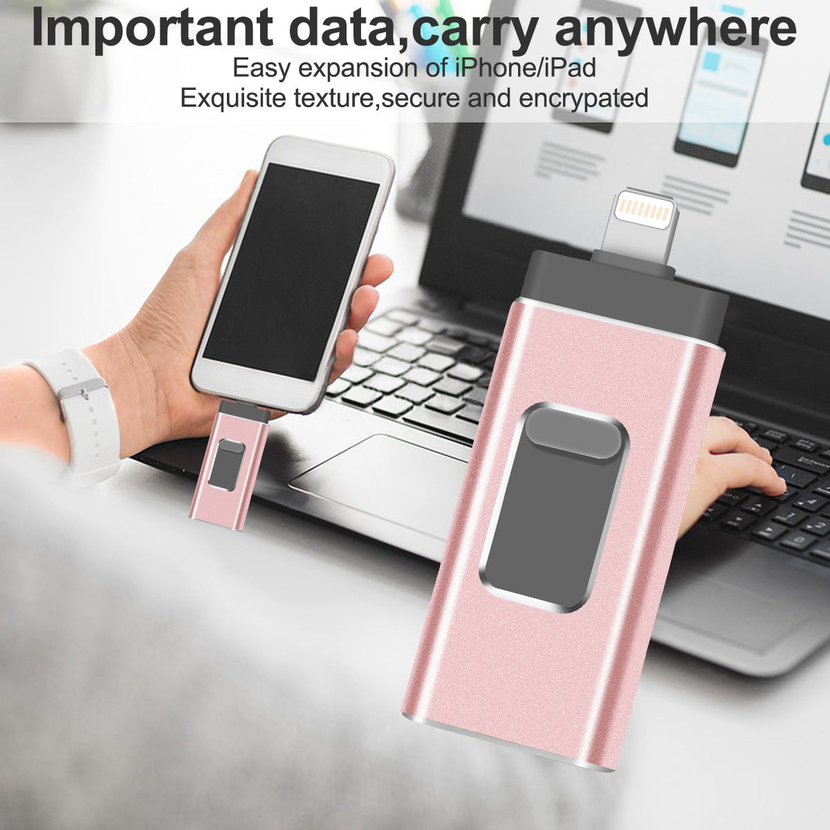 RICHWELL R-01B 256GB USB 3.0 Flash Drive USB Memory Stick External Storage Thumb Drive Photo Stick for iPhone Android PC