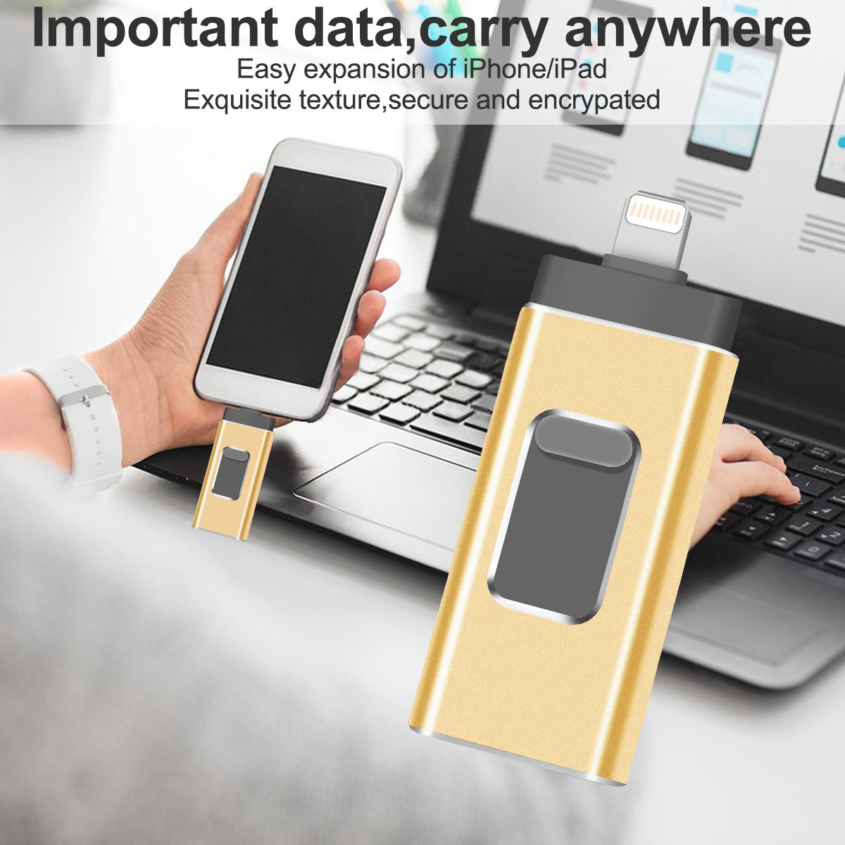 RICHWELL R-01B 256GB USB 3.0 Flash Drive USB Memory Stick External Storage Thumb Drive Photo Stick for iPhone Android PC
