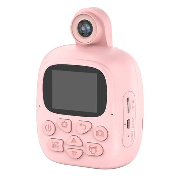 A18 Cute Kids Camera 2.0 inch 24M Pixel HD Instant Print Camera Portable Thermal Printing Camera with 180-Degree Flipped Lens for Children