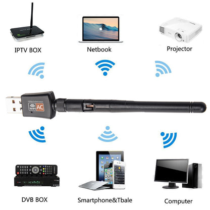 AC600M Dual Band 2.4G/5G USB Wifi Antenna Adapter USB WiFi Network Dongle