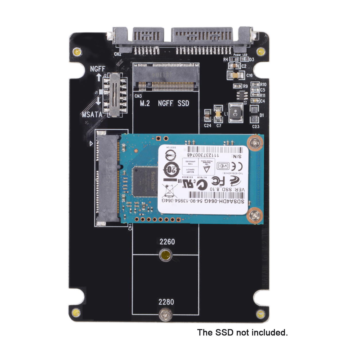 2-in-1 Combo M.2 NGFF B-key & mSATA SSD to SATA 3.0 Adapter Converter Case Enclosure