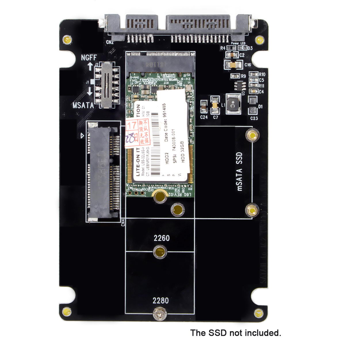 2-in-1 Combo M.2 NGFF B-key & mSATA SSD to SATA 3.0 Adapter Converter Case Enclosure