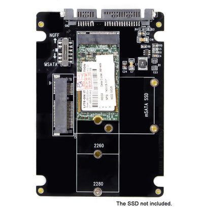 2-in-1 Combo M.2 NGFF B-key & mSATA SSD to SATA 3.0 Adapter Converter Case Enclosure