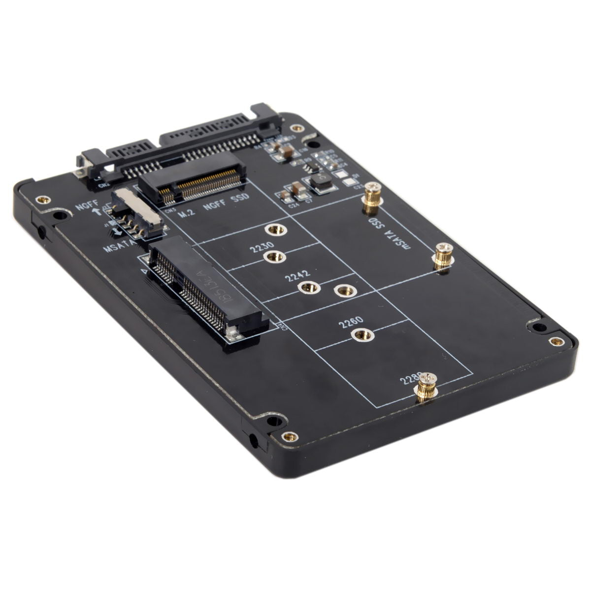 2-in-1 Combo M.2 NGFF B-key & mSATA SSD to SATA 3.0 Adapter Converter Case Enclosure
