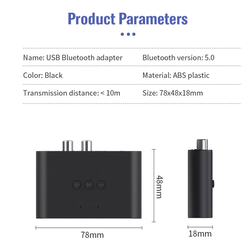 B21 Bluetooth 5.0 Audio Receiver U-Disk RCA 3.5mm AUX Jack Stereo Music Adapter