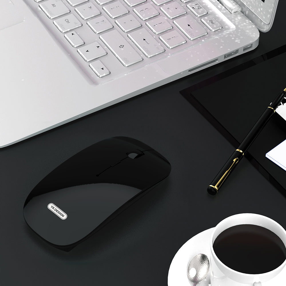 YK-W10 Rechargaeable Noiseless 2.4G Wireless Mouse with Nano Receiver for Notebook, PC, Laptop
