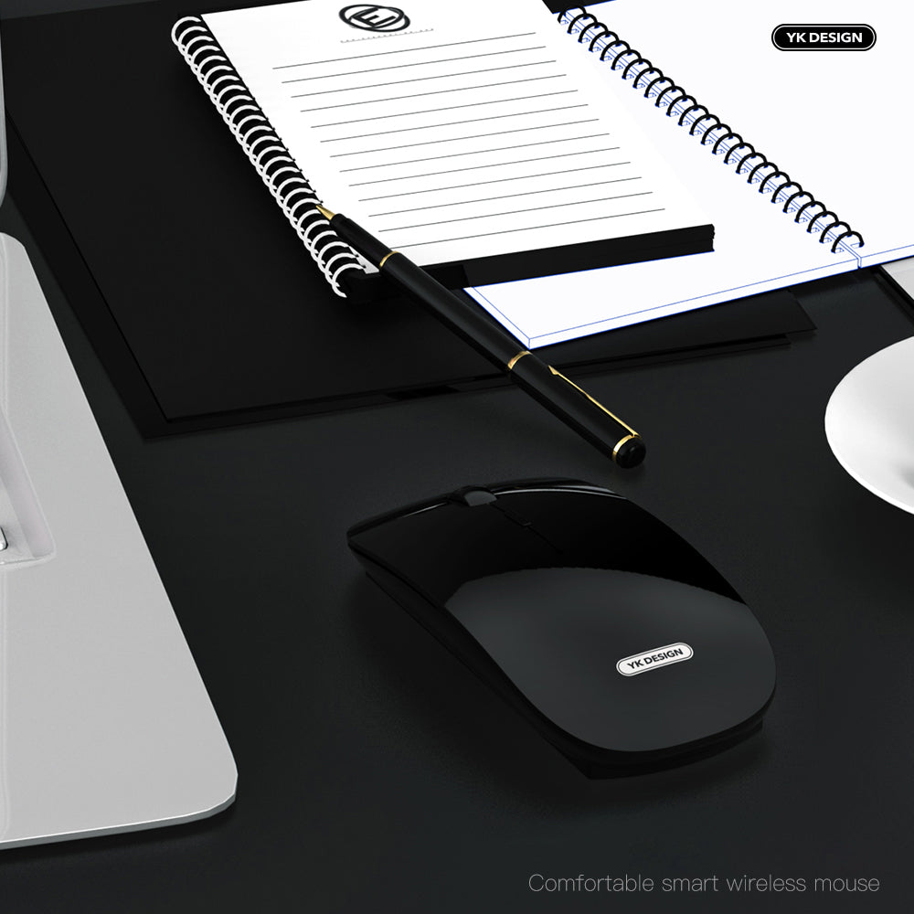 YK-W10 Rechargaeable Noiseless 2.4G Wireless Mouse with Nano Receiver for Notebook, PC, Laptop
