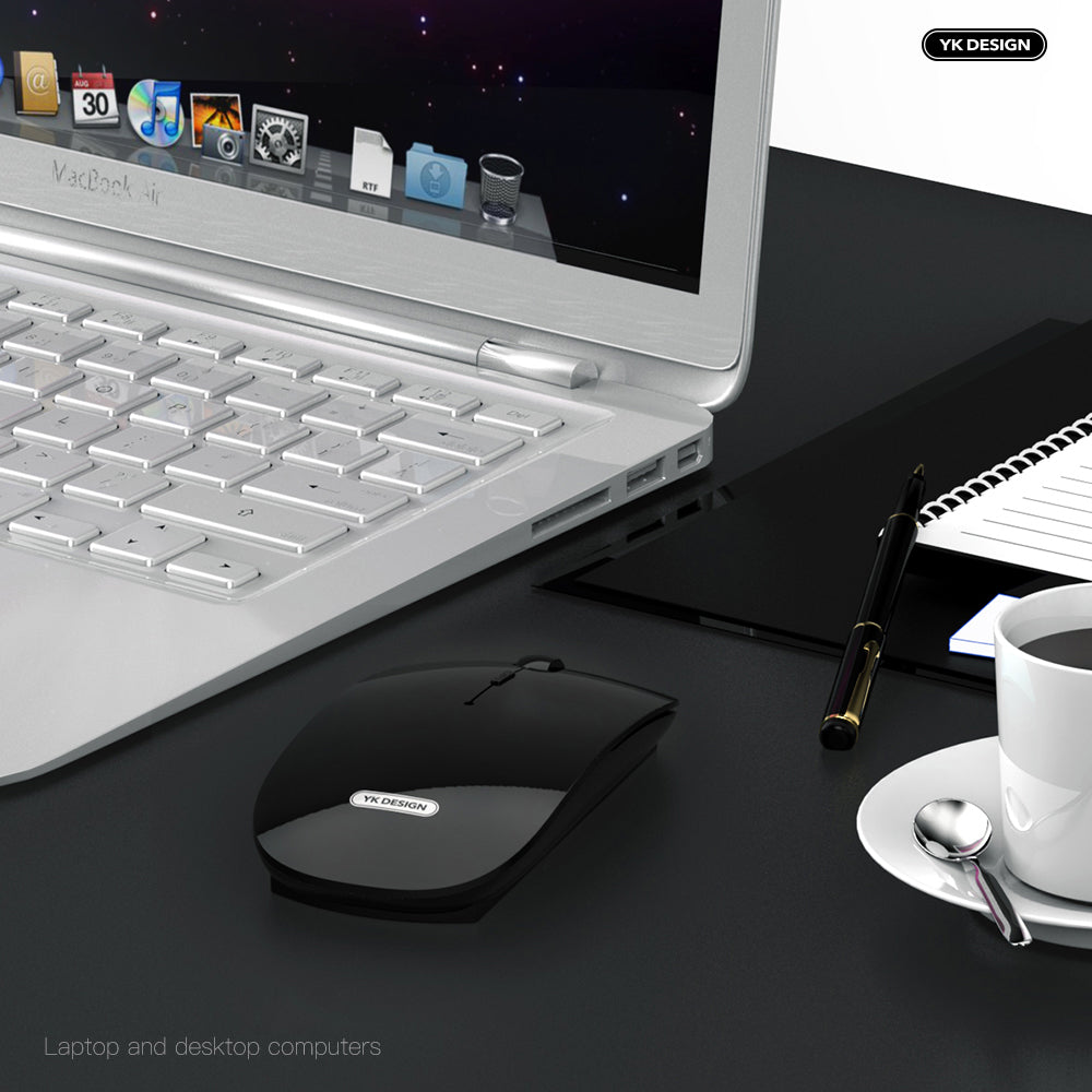 YK-W10 Rechargaeable Noiseless 2.4G Wireless Mouse with Nano Receiver for Notebook, PC, Laptop