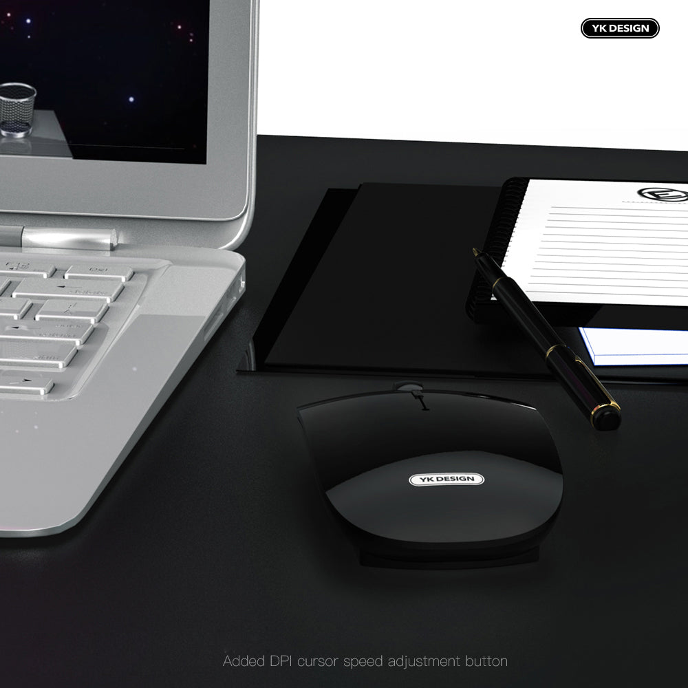 YK-W10 Rechargaeable Noiseless 2.4G Wireless Mouse with Nano Receiver for Notebook, PC, Laptop