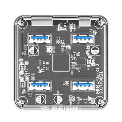 ORICO Mini 4 Ports USB3.0 Hub with Micro USB Port Support Offline Power, Cable Length: 100cm (MH4U-U3-10)