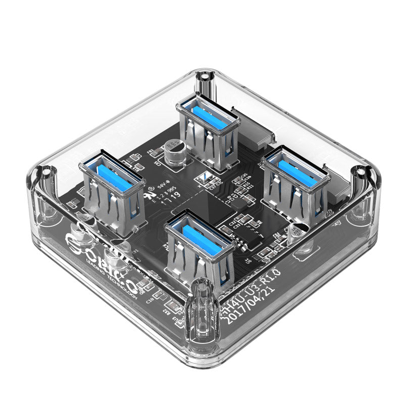 ORICO Mini 4 Ports USB3.0 Hub with Micro USB Port Support Offline Power, Cable Length: 100cm (MH4U-U3-10)