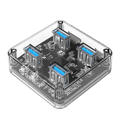 ORICO Mini 4 Ports USB3.0 Hub with Micro USB Port Support Offline Power, Cable Length: 100cm (MH4U-U3-10)