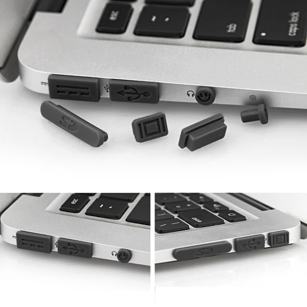 12Pcs/Set Silicone Anti-dust Plugs for MacBook Pro with Retina 13"/15", Air 11"/13" Ports