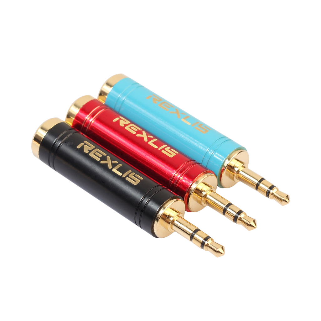 REXLIS Gold Plated 3.5mm Male to 6.35mm Female Stereo Audio Adapter