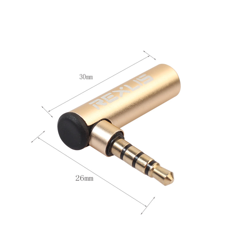 3.5mm Male to Female 90 Degree Right Angle Audio Adapter for Microphone Jack Stereo Connector
